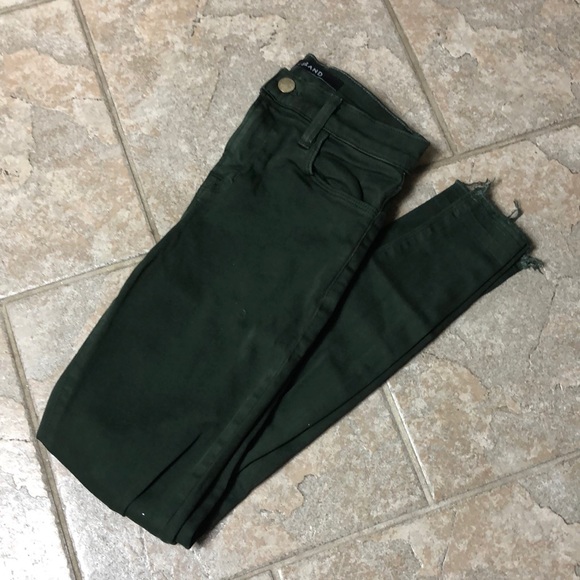 J Brand Distressed Alana cropped jeans Green - Picture 2 of 5